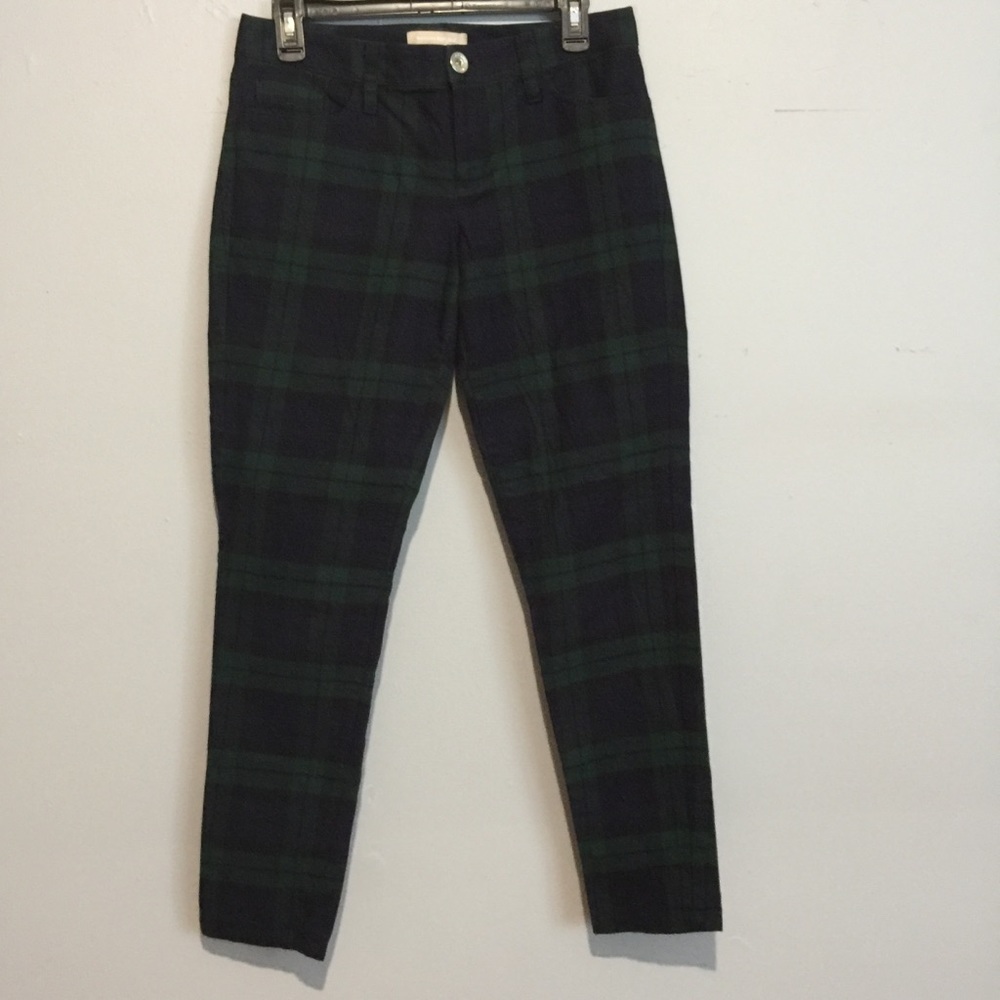 Banana Republic plaid blue green pants size 4